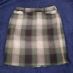 Dress Barn Plaid Pencil Skirt in Green and Brown